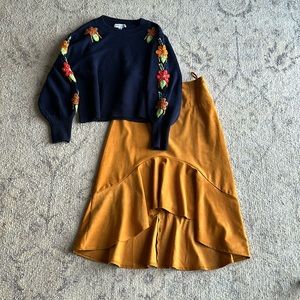 Anthropologie Faux Suede Skirt